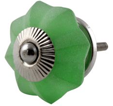 Green Frosted Melon Glass Drawer Knobs